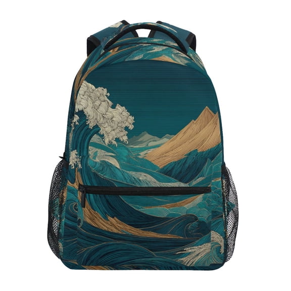 Backpack 16x11.4x6.9 Inches Fashion Backpack Shopping Travel Outing Backpack Cartoon Green Mountains