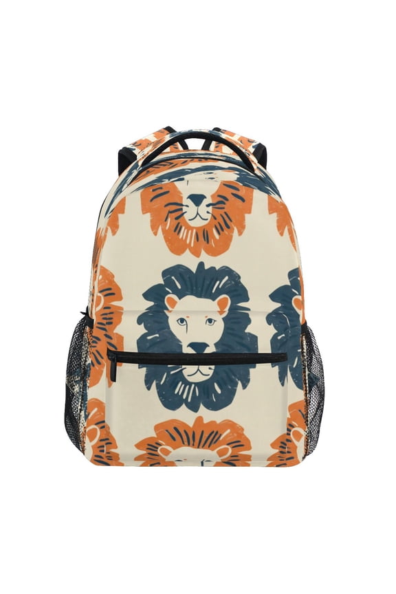 Backpack 16x11.4x6.9 Inches Fashion Backpack Shopping Travel Outing Backpack Cartoon Lion Face