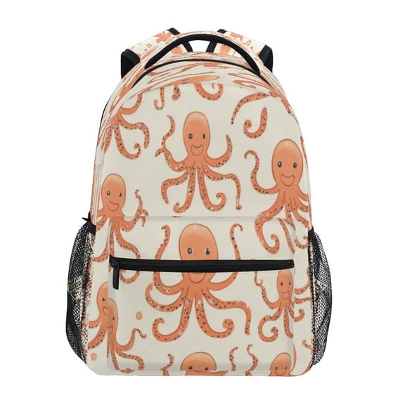 Backpack 16x11.4x6.9 Inches Fashion Backpack Shopping Travel Outing Backpack Cartoon Orange Octopus