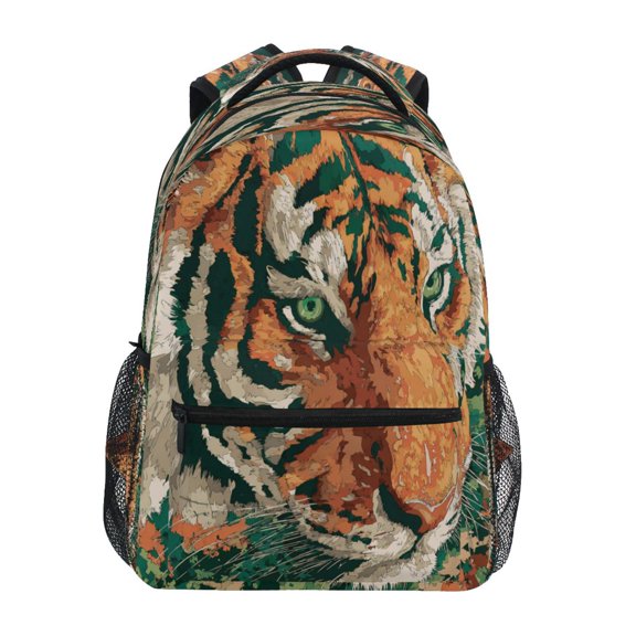 Backpack 16x11.4x6.9 Inches Fashion Backpack Shopping Travel Outing Backpack Cartoon Orange Tiger