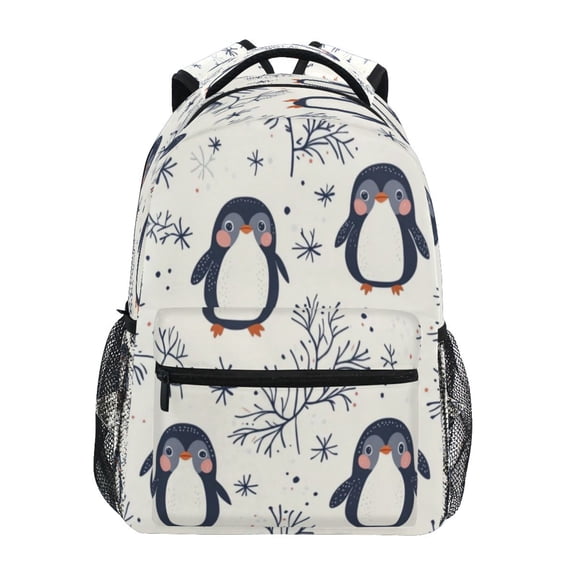 Backpack 16x11.4x6.9 Inches Fashion Backpack Shopping Travel Outing Backpack Cartoon Penguin Seamless