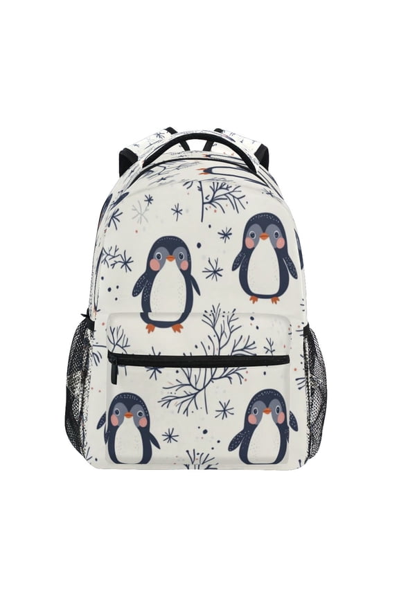 Backpack 16x11.4x6.9 Inches Fashion Backpack Shopping Travel Outing Backpack Cartoon Penguin Seamless