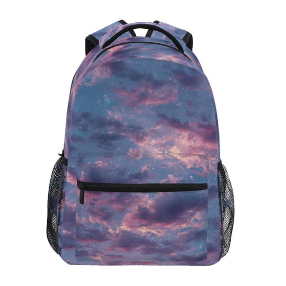 Backpack 16x11.4x6.9 Inches Fashion Backpack Shopping Travel Outing Backpack Cartoon Purple Cloud