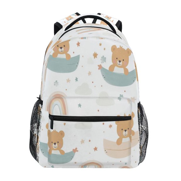 Backpack 16x11.4x6.9 Inches Fashion Backpack Shopping Travel Outing Backpack Cartoon Rainbow Bear