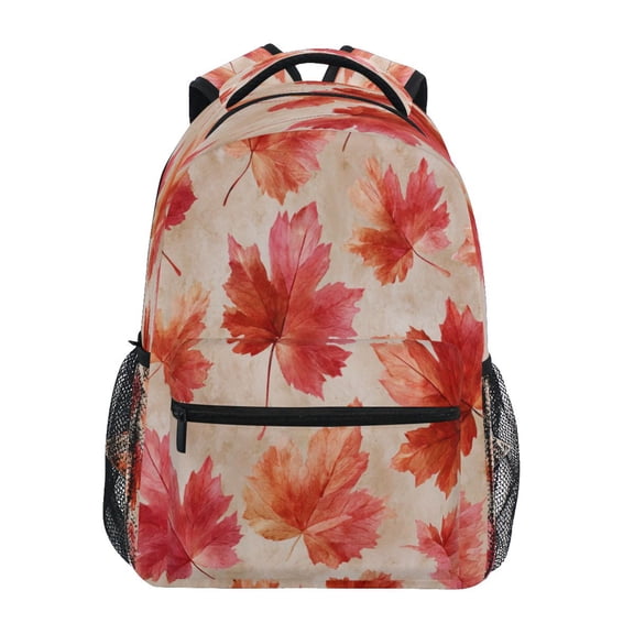 Backpack 16x11.4x6.9 Inches Fashion Backpack Shopping Travel Outing Backpack Cartoon Red Maple Leaf