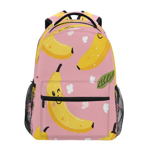 Backpack 16x11.4x6.9 Inches Fashion Backpack Shopping Travel Outing Backpack Cartoon Smile Banana