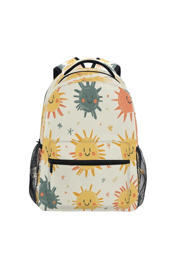 Backpack 16x11.4x6.9 Inches Fashion Backpack Shopping Travel Outing Backpack Cartoon Smiling Sun