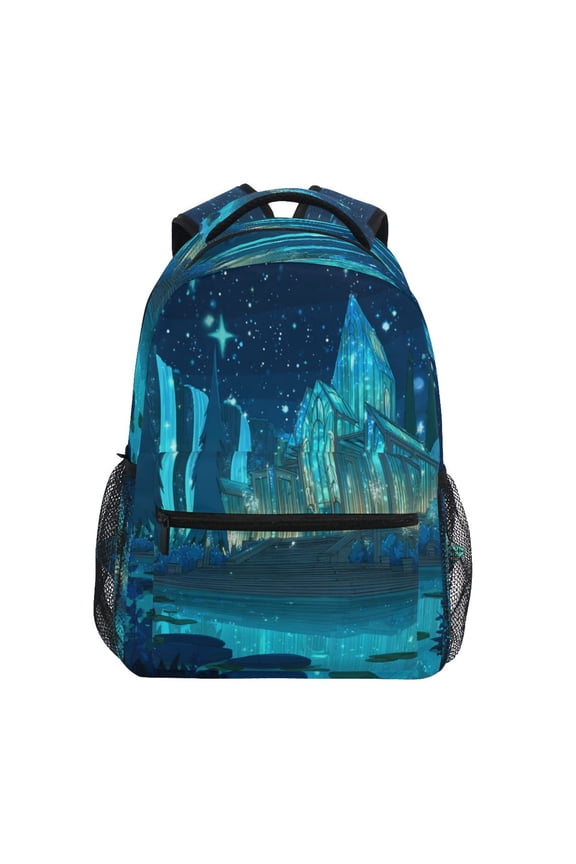 Backpack 16x11.4x6.9 Inches Fashion Backpack Shopping Travel Outing Backpack Cartoon Underwater Palace
