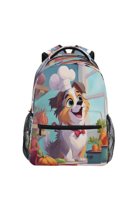 Backpack 16x11.4x6.9 Inches Fashion Backpack Shopping Travel Outing Backpack Chef Dog
