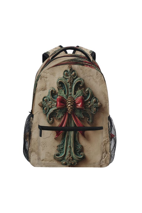 Backpack 16x11.4x6.9 Inches Fashion Backpack Shopping Travel Outing Backpack Christmas Cross Beautiful