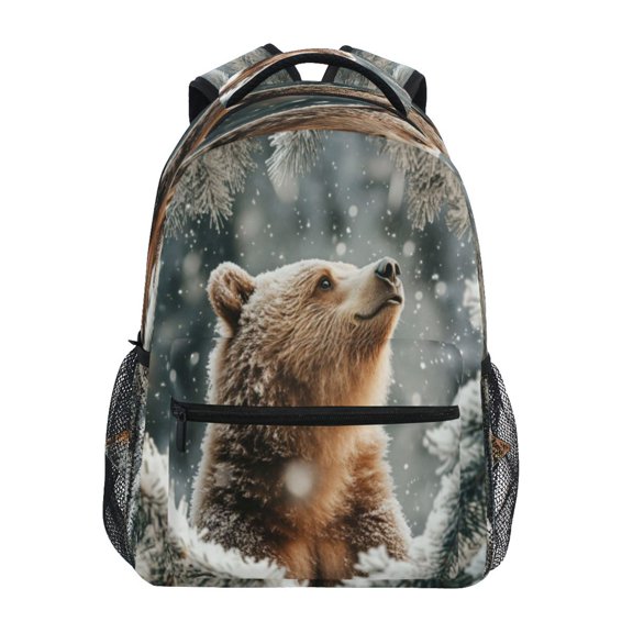 Backpack 16x11.4x6.9 Inches Fashion Backpack Shopping Travel Outing Backpack Christmas Cute Bear