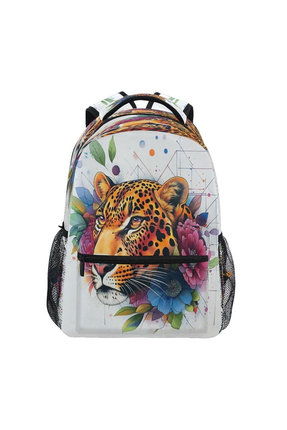 Backpack 16x11.4x6.9 Inches Fashion Backpack Shopping Travel Outing Backpack Color Art Cool Leopard