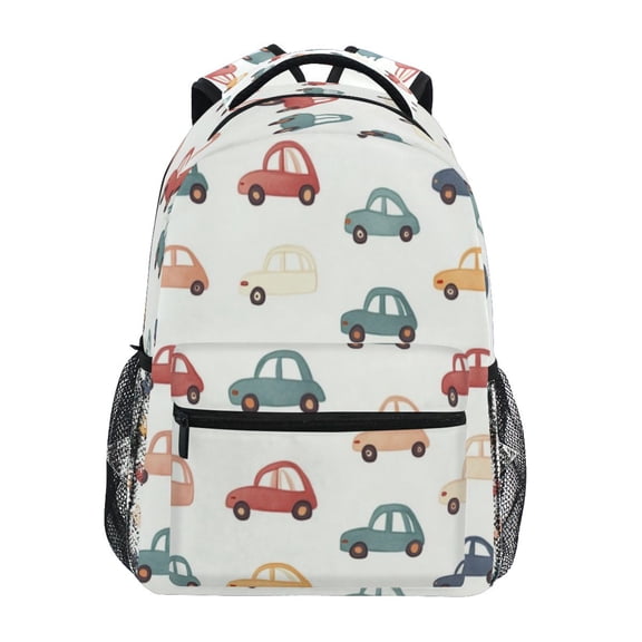 Backpack 16x11.4x6.9 Inches Fashion Backpack Shopping Travel Outing Backpack Color Cartoon Car Seamless