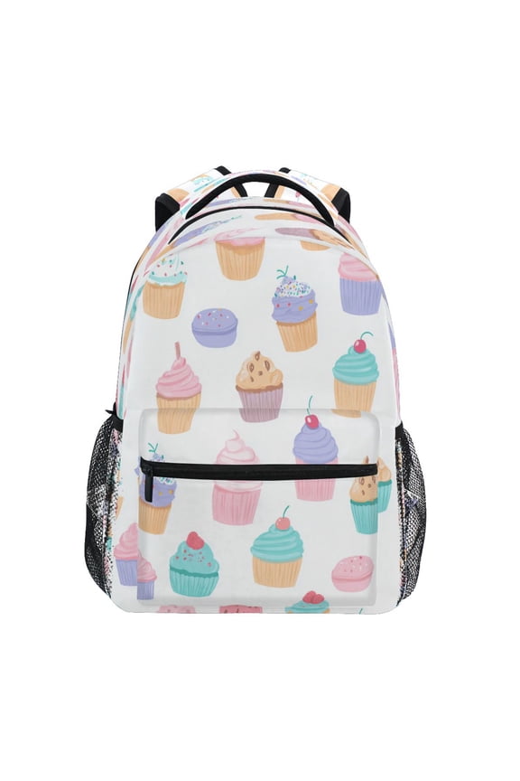 Backpack 16x11.4x6.9 Inches Fashion Backpack Shopping Travel Outing Backpack Cupcake Pattern Pastel