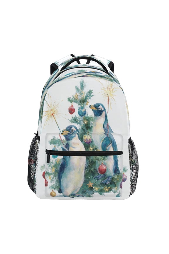Backpack 16x11.4x6.9 Inches Fashion Backpack Shopping Travel Outing Backpack Cute Christmas Penguins