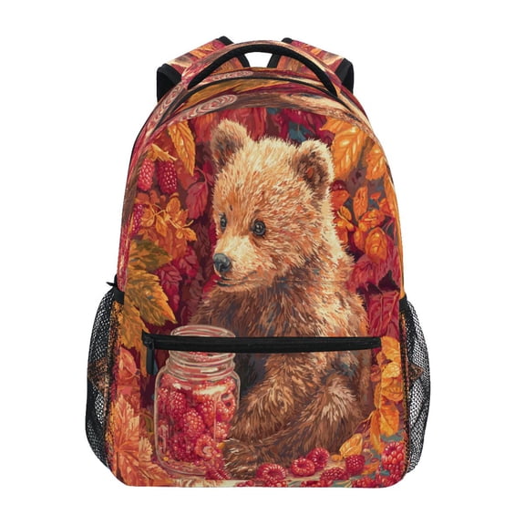 Backpack 16x11.4x6.9 Inches Fashion Backpack Shopping Travel Outing Backpack Cute Grizzly Bear