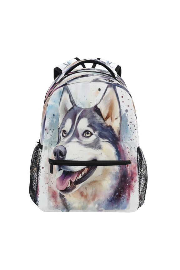 Backpack 16x11.4x6.9 Inches Fashion Backpack Shopping Travel Outing Backpack Cute Husky Dog