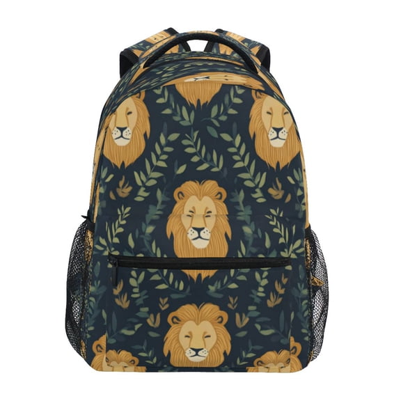 Backpack 16x11.4x6.9 Inches Fashion Backpack Shopping Travel Outing Backpack Cute Lion Head Seamless