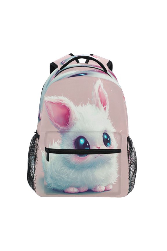 Backpack 16x11.4x6.9 Inches Fashion Backpack Shopping Travel Outing Backpack Cute Pink Eared Bunny