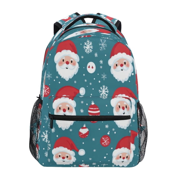 Backpack 16x11.4x6.9 Inches Fashion Backpack Shopping Travel Outing Backpack Cute Santa Face