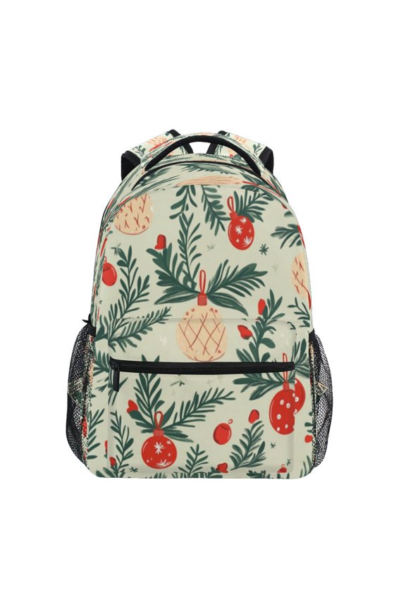 Backpack 16x11.4x6.9 Inches Fashion Backpack Shopping Travel Outing Backpack Decorated Christmas Balls