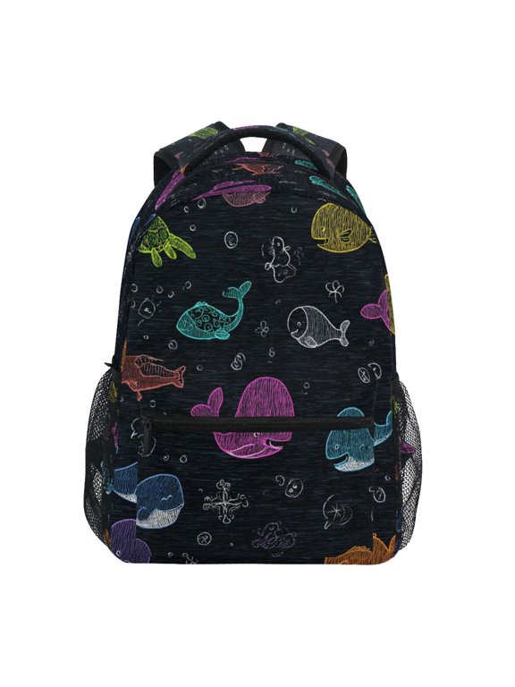 Backpack 16x11.4x6.9 Inches Fashion Backpack Shopping Travel Outing Backpack Deep Sea Doodle Creatures