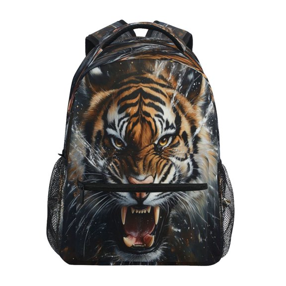 Backpack 16x11.4x6.9 Inches Fashion Backpack Shopping Travel Outing Backpack Fierce Big Tiger