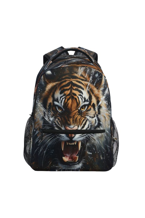 Backpack 16x11.4x6.9 Inches Fashion Backpack Shopping Travel Outing Backpack Fierce Big Tiger