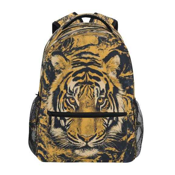 Backpack 16x11.4x6.9 Inches Fashion Backpack Shopping Travel Outing Backpack Fierce Yellow Tiger