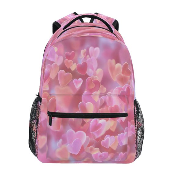 Backpack 16x11.4x6.9 Inches Fashion Backpack Shopping Travel Outing Backpack Floating Pink Heart