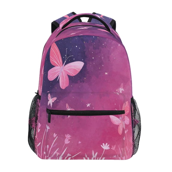 Backpack 16x11.4x6.9 Inches Fashion Backpack Shopping Travel Outing Backpack Fluttering Pink Butterfly
