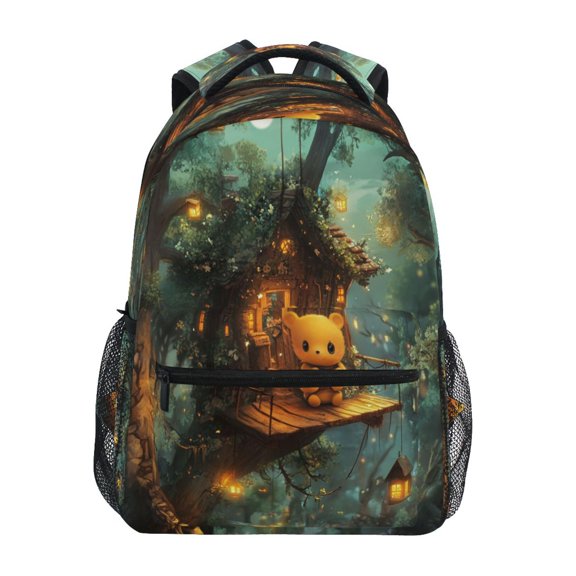 Backpack 16x11.4x6.9 Inches Fashion Backpack Shopping Travel Outing Backpack Forest Bear