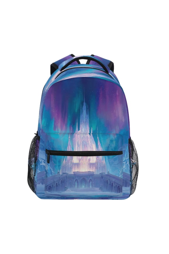 Backpack 16x11.4x6.9 Inches Fashion Backpack Shopping Travel Outing Backpack Frozen Palace Ice Snow
