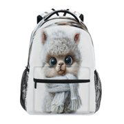 Backpack 16x11.4x6.9 Inches Fashion Backpack Shopping Travel Outing Backpack Fuzzy Llama Image