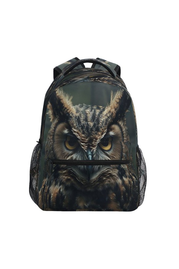 Backpack 16x11.4x6.9 Inches Fashion Backpack Shopping Travel Outing Backpack Gray Owl Pattern