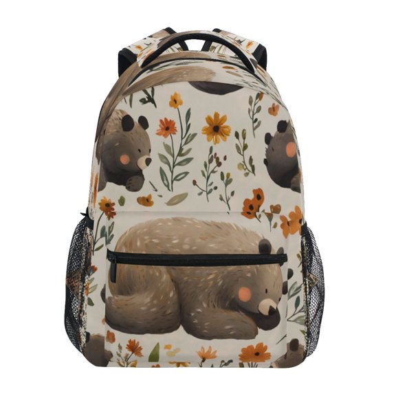 Backpack 16x11.4x6.9 Inches Fashion Backpack Shopping Travel Outing Backpack Gray Sleeping Bear