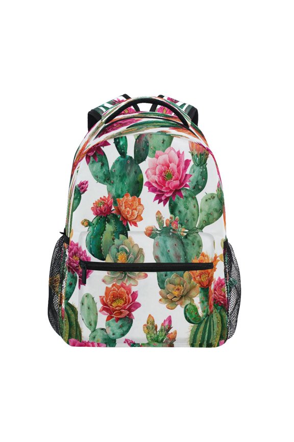 Backpack 16x11.4x6.9 Inches Fashion Backpack Shopping Travel Outing Backpack Green Cactus Pattern