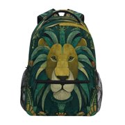 Backpack 16x11.4x6.9 Inches Fashion Backpack Shopping Travel Outing Backpack Green Lion
