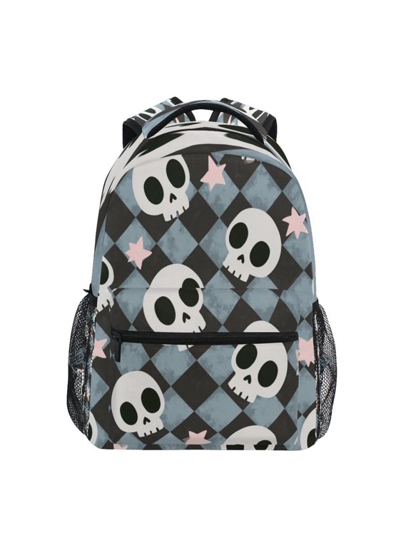Backpack 16x11.4x6.9 Inches Fashion Backpack Shopping Travel Outing Backpack Grey Skull Phantom