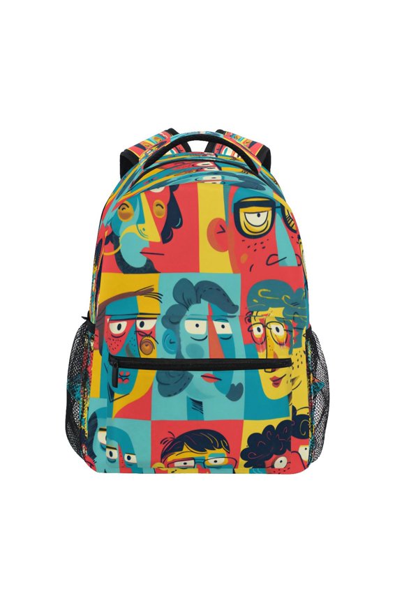 Backpack 16x11.4x6.9 Inches Fashion Backpack Shopping Travel Outing Backpack Human Face