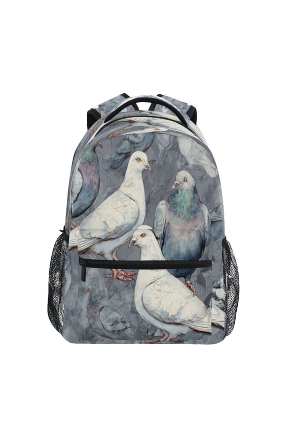 Backpack 16x11.4x6.9 Inches Fashion Backpack Shopping Travel Outing Backpack Ink-wash Pigeon Art