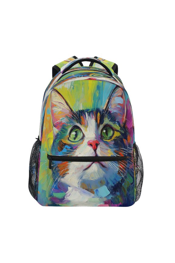 Backpack 16x11.4x6.9 Inches Fashion Backpack Shopping Travel Outing Backpack Look Up Cat
