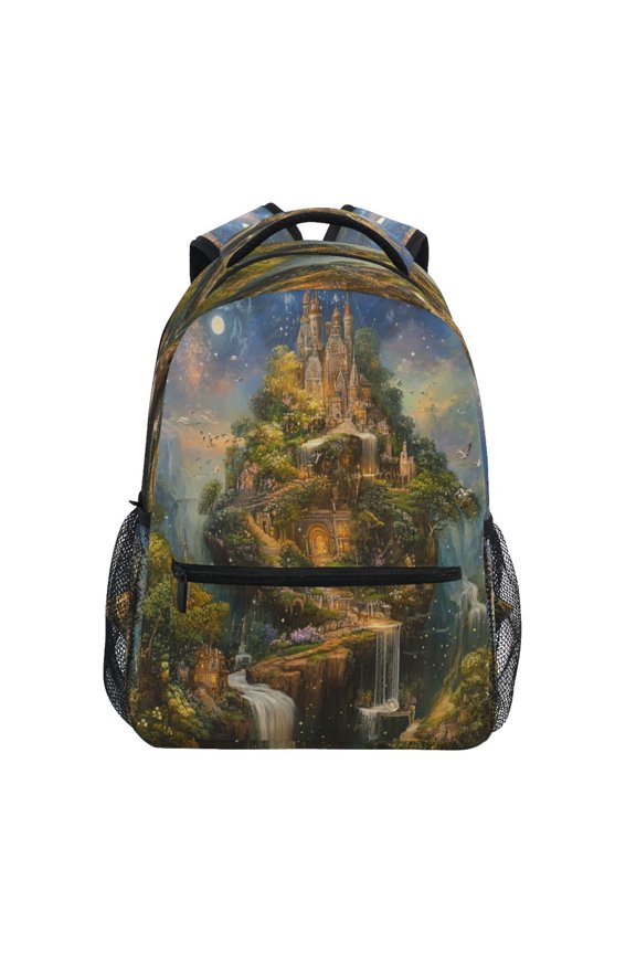 Backpack 16x11.4x6.9 Inches Fashion Backpack Shopping Travel Outing Backpack Magic Castle