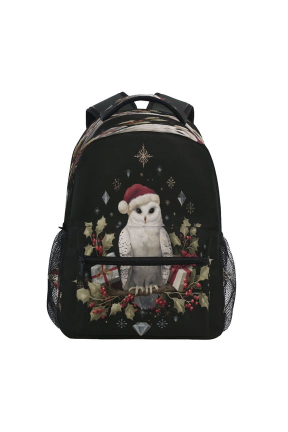 Backpack 16x11.4x6.9 Inches Fashion Backpack Shopping Travel Outing Backpack Magical Christmas Black Owl