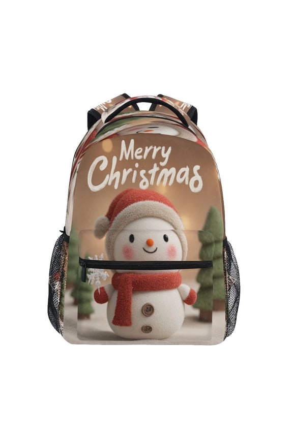 Backpack 16x11.4x6.9 Inches Fashion Backpack Shopping Travel Outing Backpack Mini Christmas Snowman