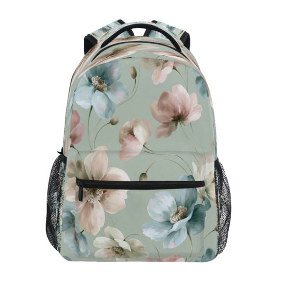 Backpack 16x11.4x6.9 Inches Fashion Backpack Shopping Travel Outing Backpack Muted Peony Light Green Repeat