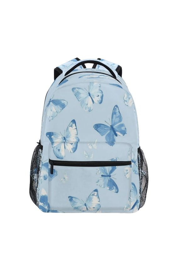 Backpack 16x11.4x6.9 Inches Fashion Backpack Shopping Travel Outing Backpack Pretty Blue Butterfly