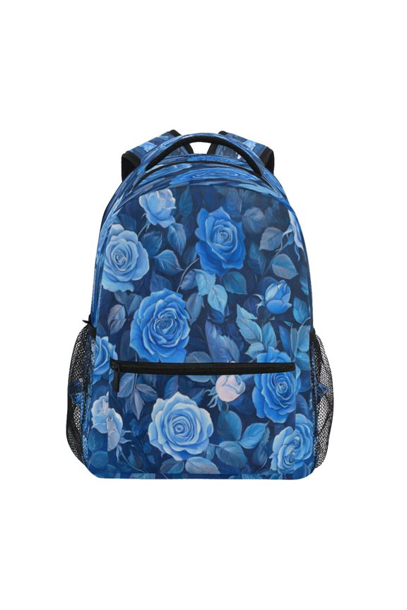 Backpack 16x11.4x6.9 Inches Fashion Backpack Shopping Travel Outing Backpack Pretty Blue Roses