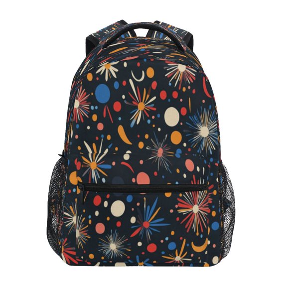 Backpack 16x11.4x6.9 Inches Fashion Backpack Shopping Travel Outing Backpack Pretty Fireworks Pattern