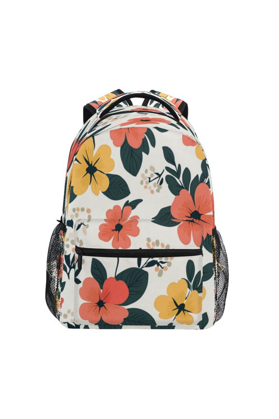 Backpack 16x11.4x6.9 Inches Fashion Backpack Shopping Travel Outing Backpack Pretty Flowers Seamless